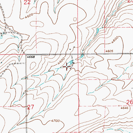 Topographic Map of 17N09E27AAAC01 Well, MT