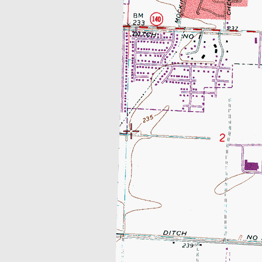Topographic Map of Ditch Number 2-A, AR