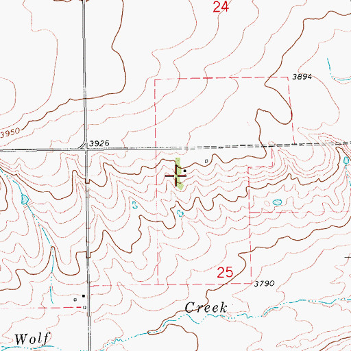 Topographic Map of 17N13E25BAB_01 Well, MT