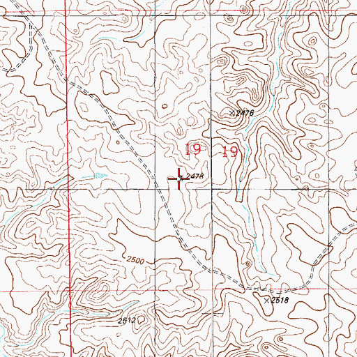 Topographic Map of 17N58E19CAA_01 Well, MT
