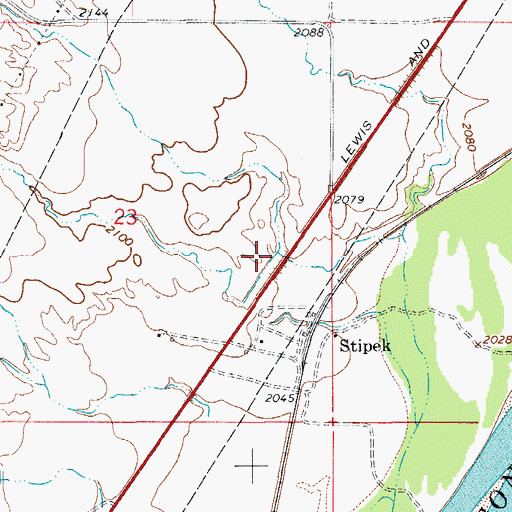 Topographic Map of 17N55E23DA__01 Well, MT
