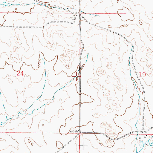 Topographic Map of 17N44E24DAAA01 Well, MT