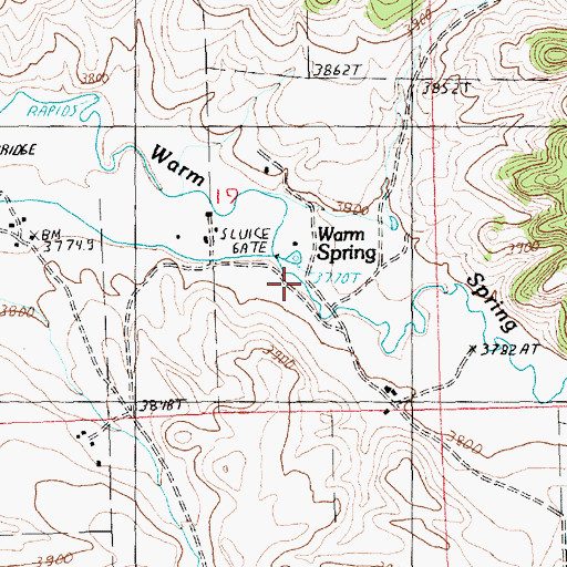 Topographic Map of 17N18E19DBCA01 Spring, MT