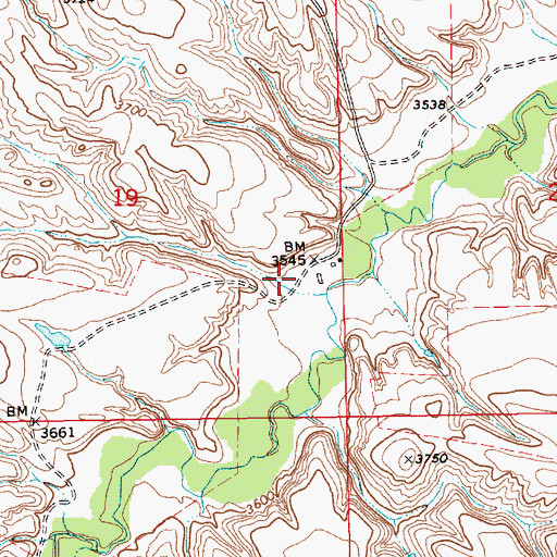 Topographic Map of 17N15E19DADB01 Well, MT