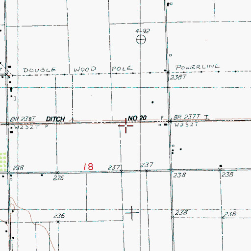 Topographic Map of Ditch Number 20, AR