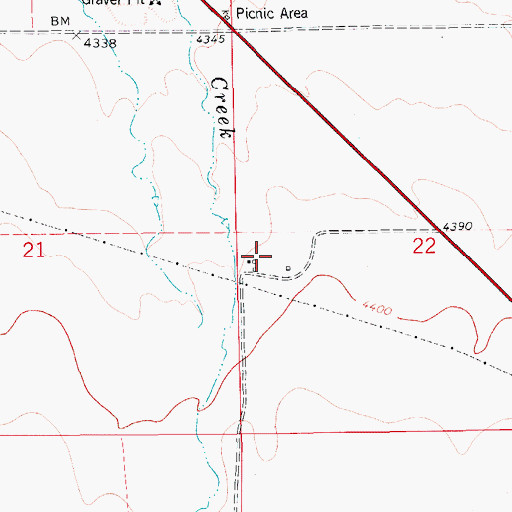 Topographic Map of 17N10E22CB__01 Well, MT
