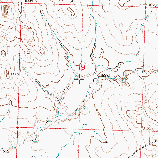 Topographic Map of 17N33E19DBBC01 Well, MT
