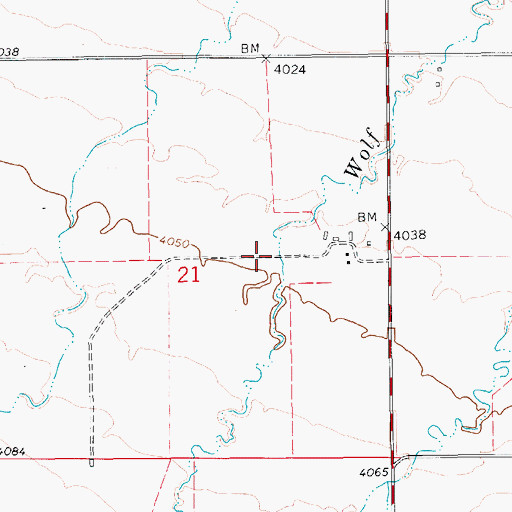 Topographic Map of 17N12E21AD__01 Well, MT