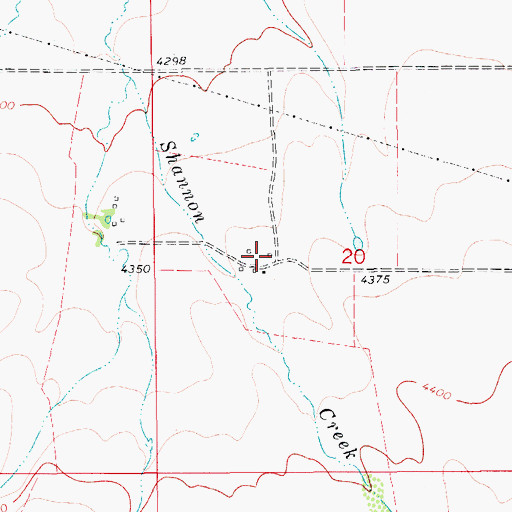 Topographic Map of 17N10E20BDCC01 Well, MT