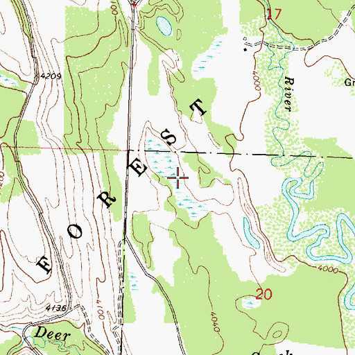 Topographic Map of 17N15W20BBAD01 Well, MT