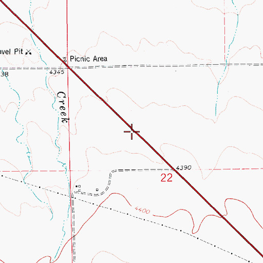 Topographic Map of 17N10E22BD__01 Well, MT