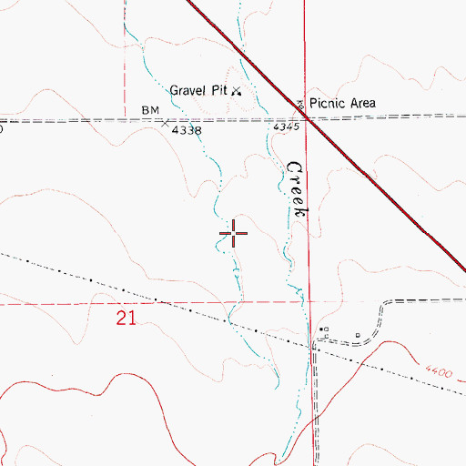 Topographic Map of 17N10E21AD__01 Well, MT