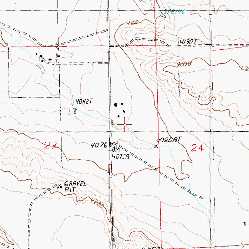 Topographic Map of 17N18E23ADB_01 Well, MT