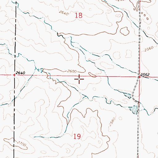 Topographic Map of 17N44E19ABBB01 Well, MT