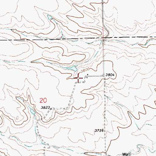 Topographic Map of 17N14E20ADB_01 Well, MT