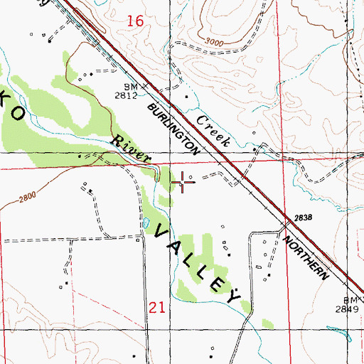 Topographic Map of 17N20W21ABA_01 Well, MT