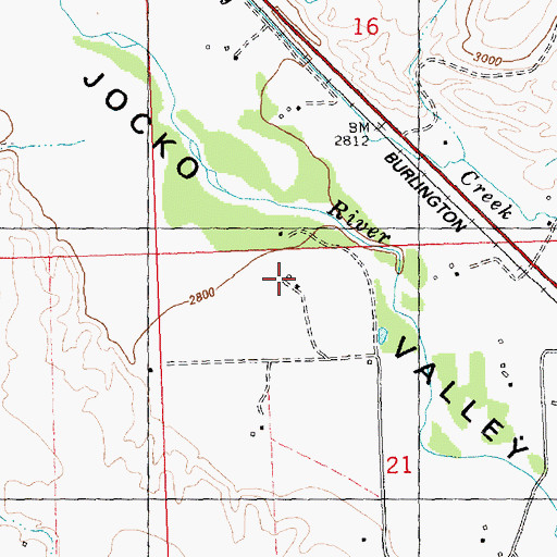 Topographic Map of 17N20W21BAB_01 Well, MT