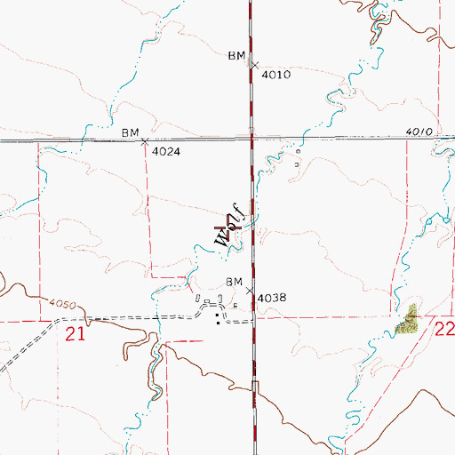Topographic Map of 17N12E22BB__01 Well, MT