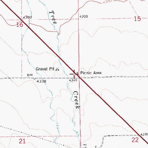 Topographic Map of 17N10E16DDDD01 Well, MT