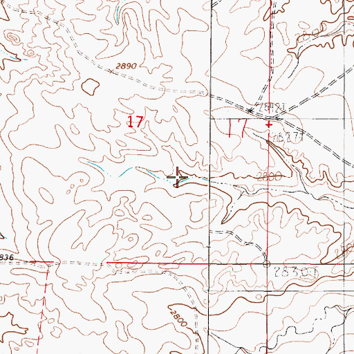 Topographic Map of 17N47E17DBD_01 Well, MT