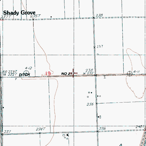 Topographic Map of Ditch Number 21, AR