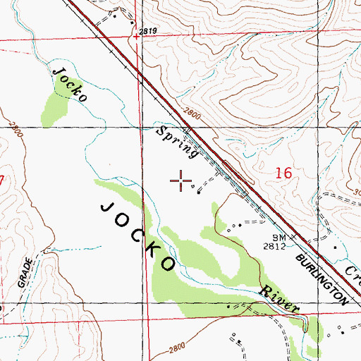 Topographic Map of 17N20W16CBAA01 Well, MT