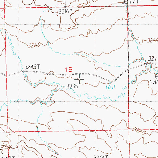 Topographic Map of 17N23E15DBA_01 Well, MT