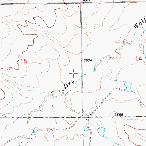 Topographic Map of 17N14E15AAAA01 Well, MT