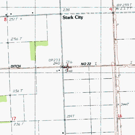 Topographic Map of Ditch Number 22, AR