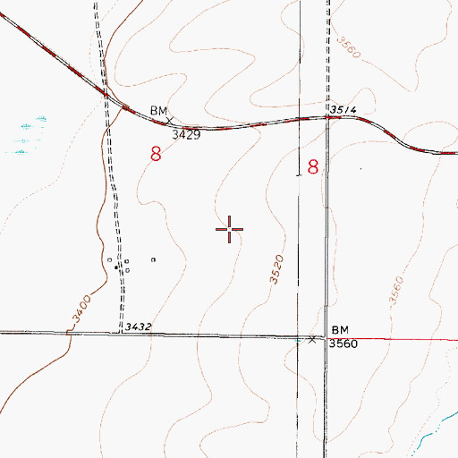 Topographic Map of 17N01E08D___01 Well, MT
