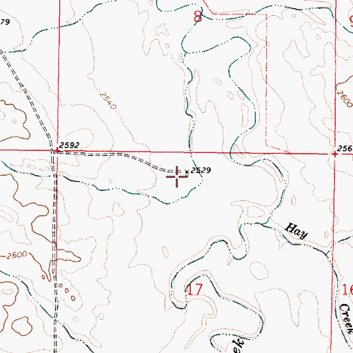 Topographic Map of 17N44E17BAAD01 Well, MT