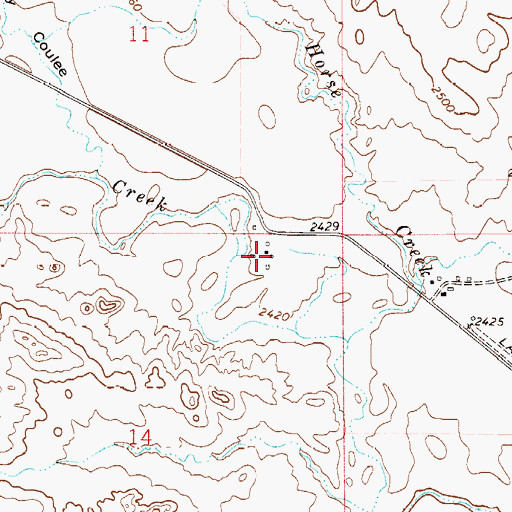 Topographic Map of 17N53E14AABB01 Well, MT