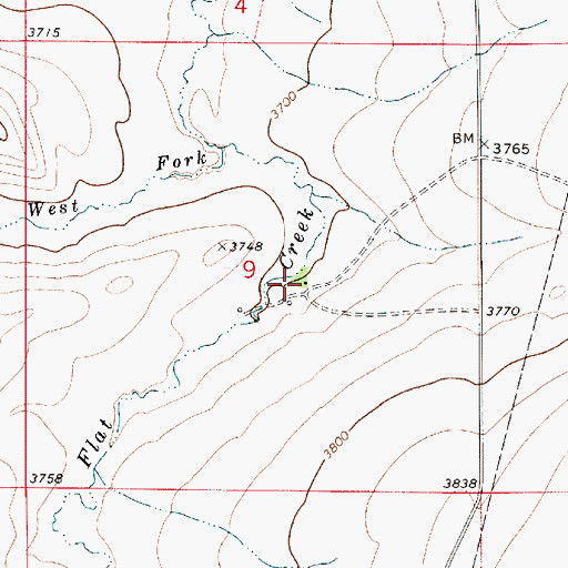 Topographic Map of 17N02E09D___02 Well, MT