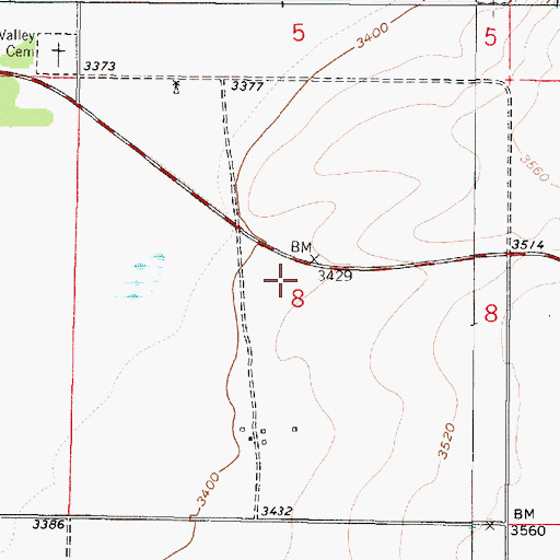 Topographic Map of 17N01E08____01 Well, MT