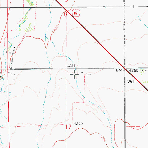 Topographic Map of 17N10E17AB__01 Well, MT