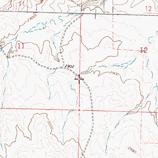 Topographic Map of 17N35E12CCBB01 Well, MT