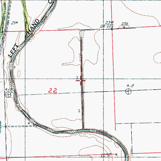 Topographic Map of Ditch Number 224, AR