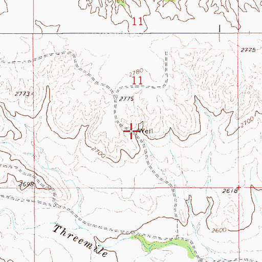 Topographic Map of 17N54E11DBCC01 Well, MT