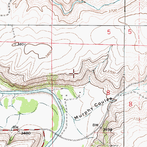 Topographic Map of 17N03E08B___01 Well, MT