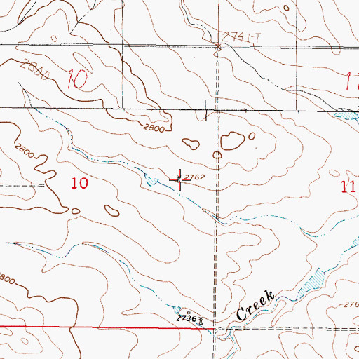 Topographic Map of 17N45E10ADCD01 Well, MT