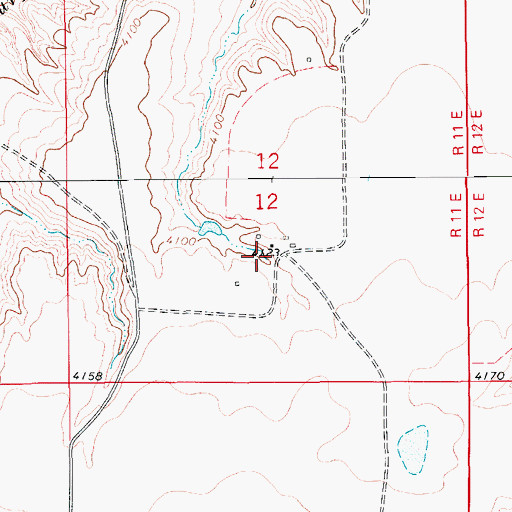 Topographic Map of 17N11E12DB__01 Well, MT