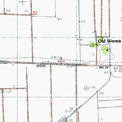 Topographic Map of Ditch Number 23, AR