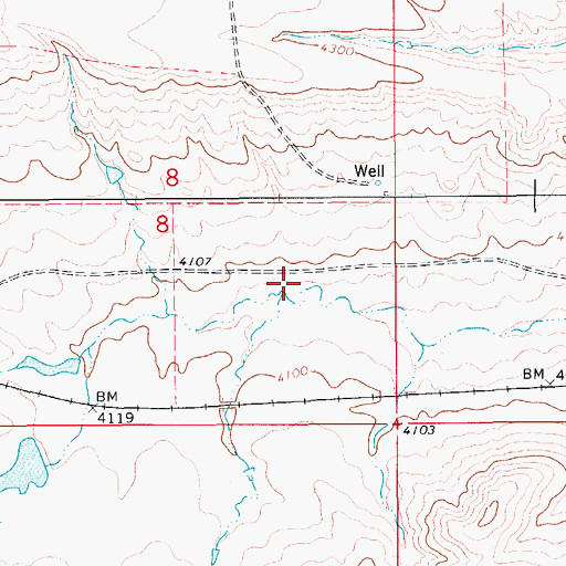 Topographic Map of 17N11E08DA__01 Well, MT