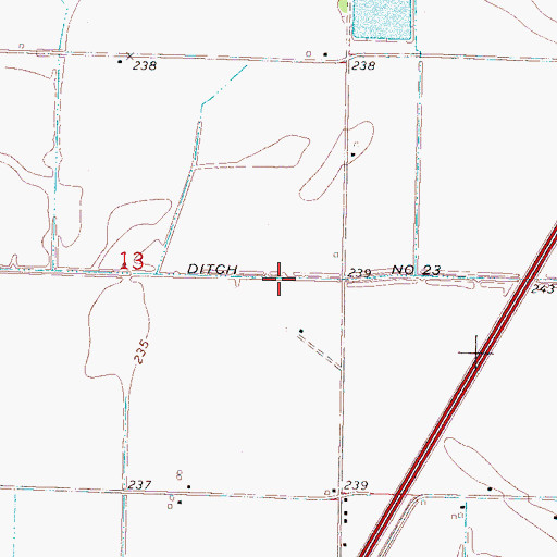 Topographic Map of Ditch Number 23, AR