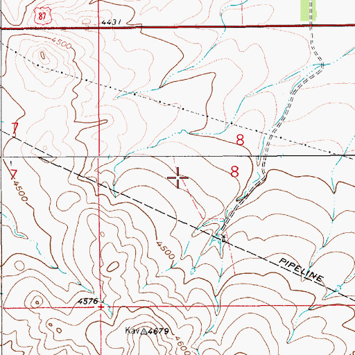 Topographic Map of 17N09E08CA__01 Well, MT
