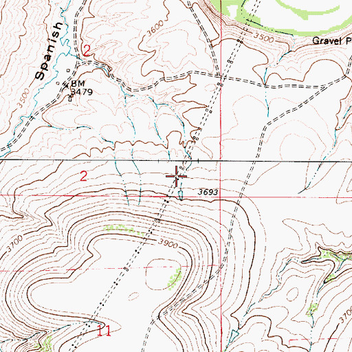 Topographic Map of 17N02E02DD__01 Well, MT