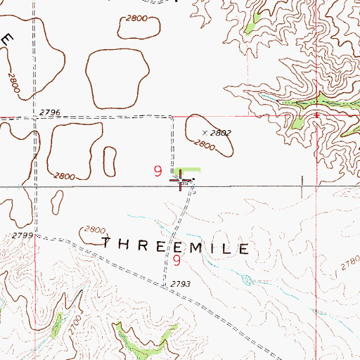 Topographic Map of 17N54E09ABCC01 Well, MT