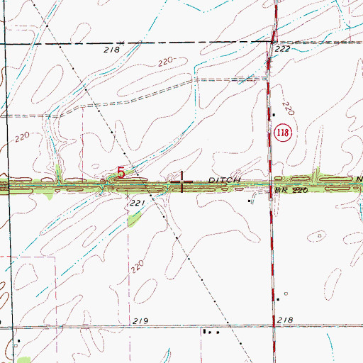 Topographic Map of Ditch Number 23, AR