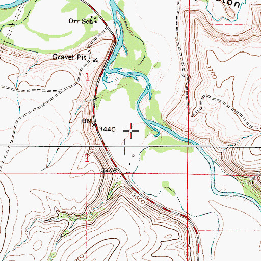 Topographic Map of 17N02E01D___01 Well, MT