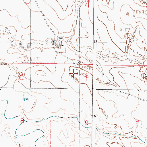 Topographic Map of 17N44E08AAAD01 Well, MT